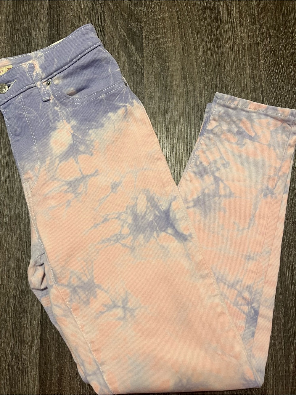 Levi's High Waisted Tie-Dye Pink & Lavender Skinny Ankle Jeans Size 28 (6)